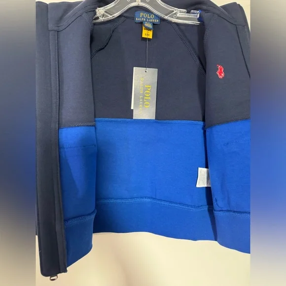 New Polo Ralph Lauren Toddler Boy Color Block Track Jacket - Picture 3 of 4